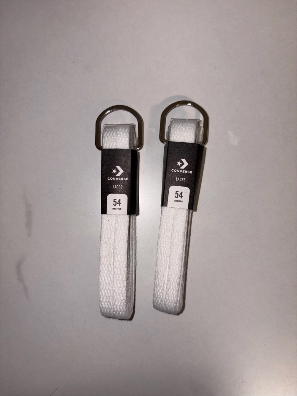 Converse White Key / Card Holder Strap Set with Metal Ring